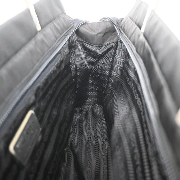 PRADA MILANO Logo Tessuto Hand Bag Nylon Black Silver Italy 80KA730 - Picture 12 of 16